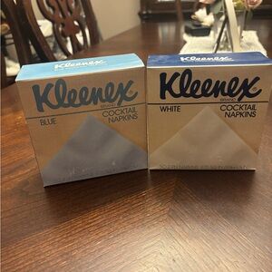 Vintage 1981 Kleenex Blue and White Cocktail Napkins